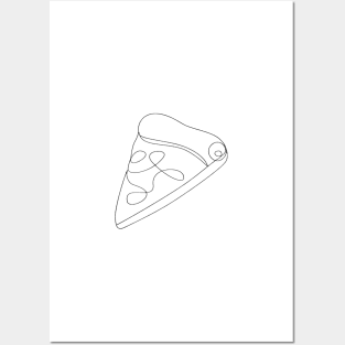 Pizza Slice Line Drawing Posters and Art